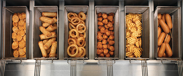 fried food in commercial fryer